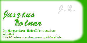 jusztus molnar business card
